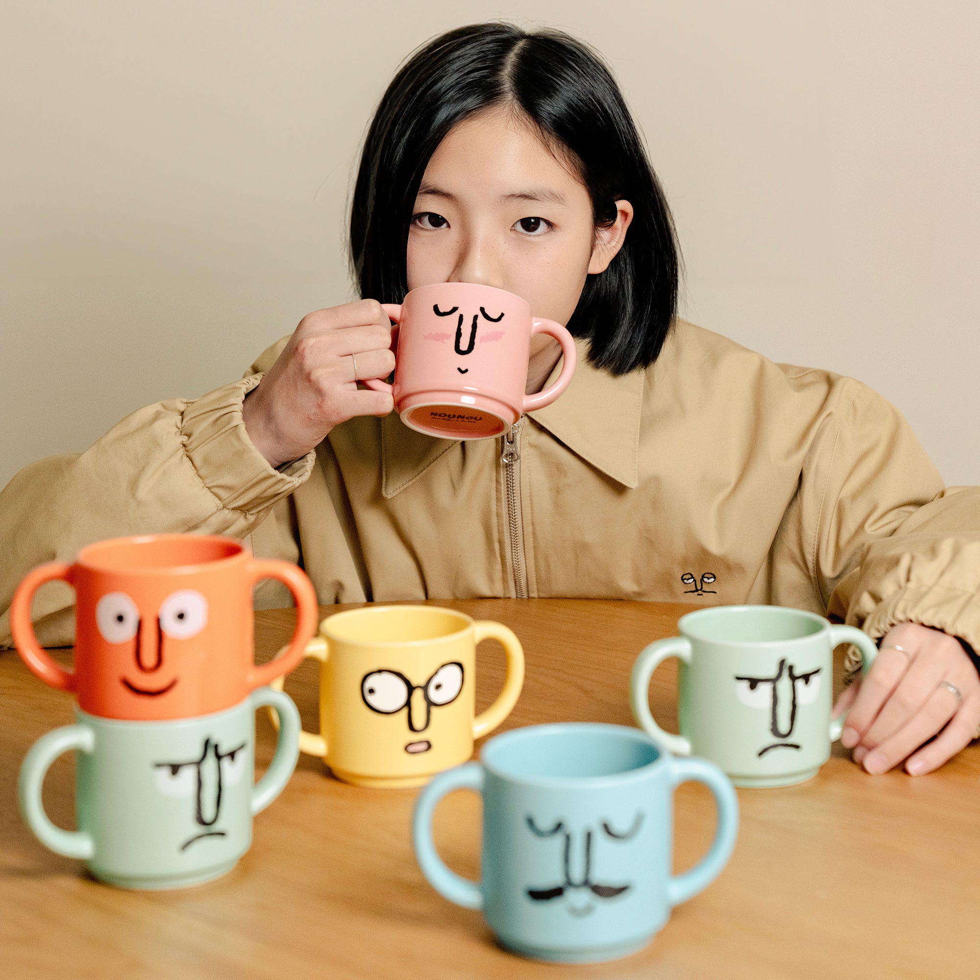 Double Handle Mug Coral