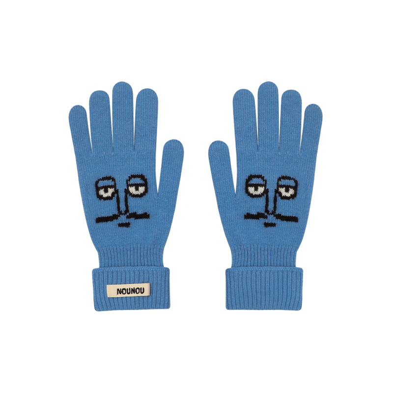 Knit Gloves Blue