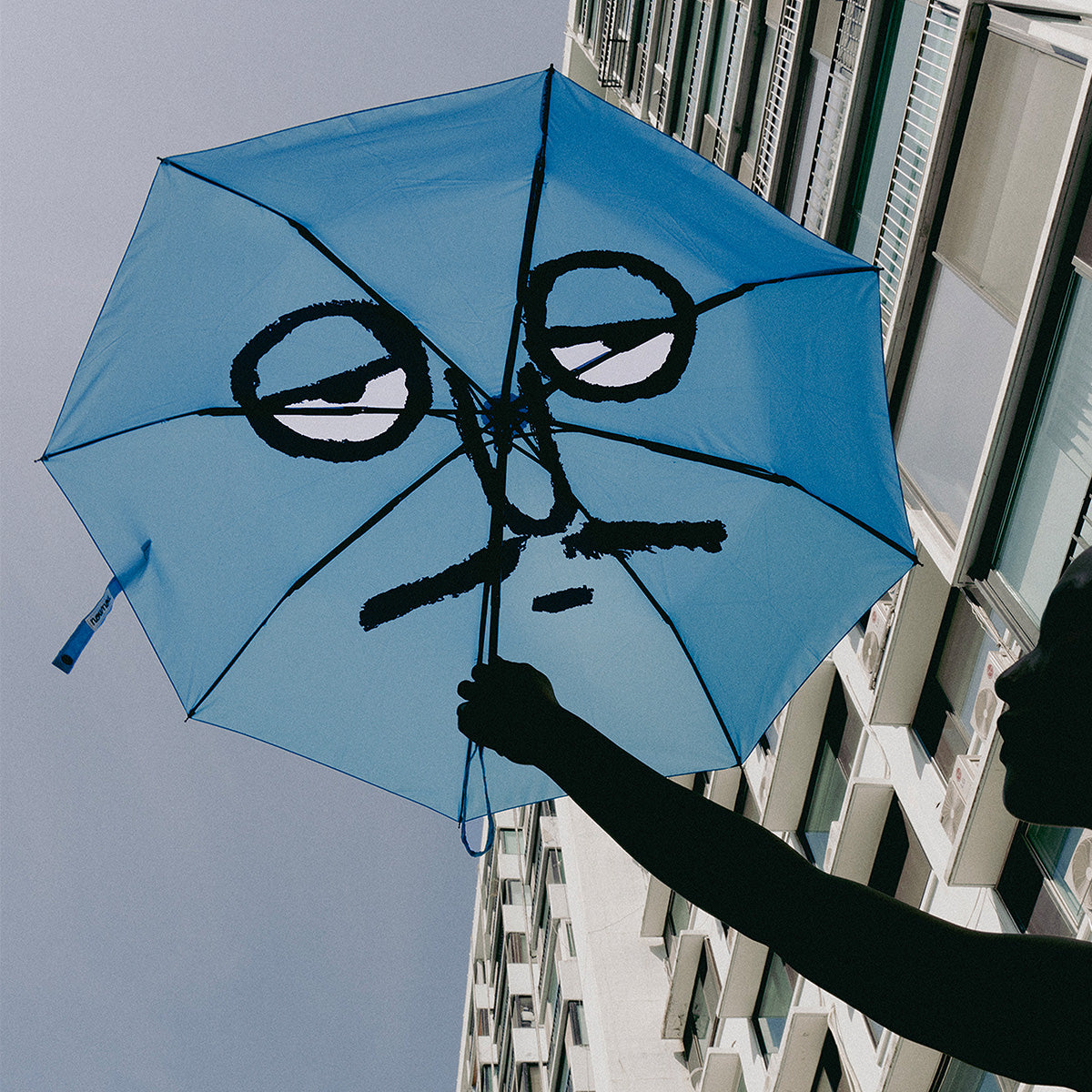 Face Umbrella Blue