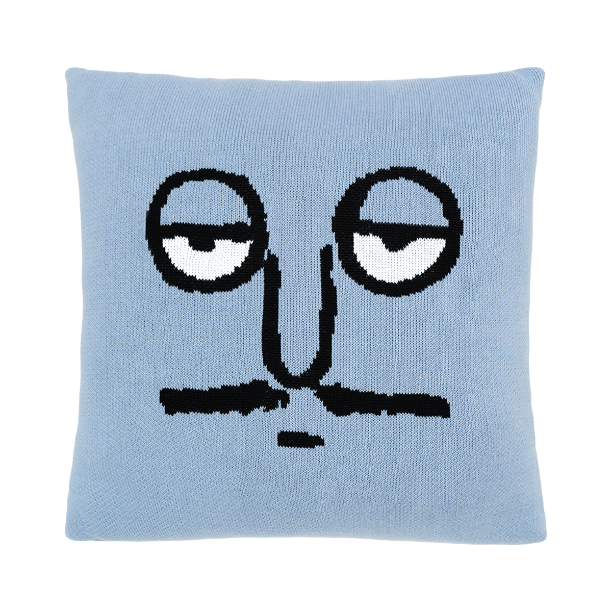 Knit Cushion Cover Blue