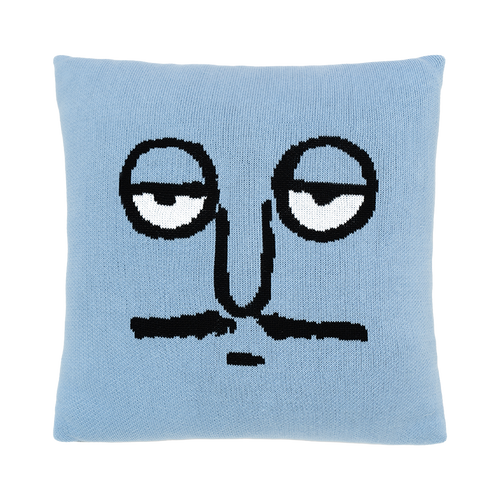 Knit Cushion Cover Blue