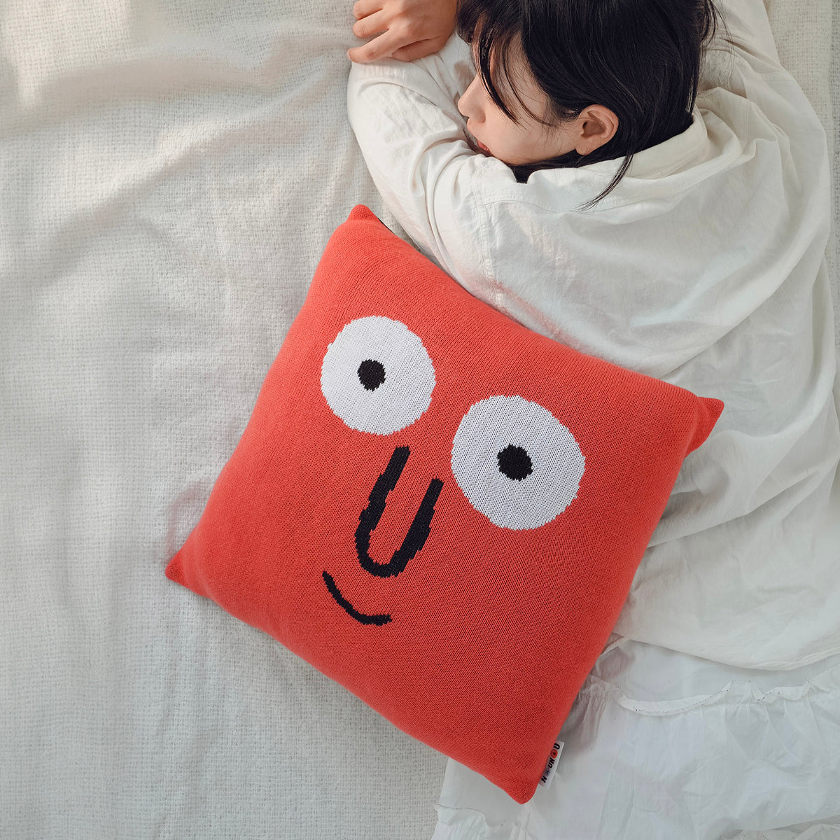 Knit Cushion Cover Orange