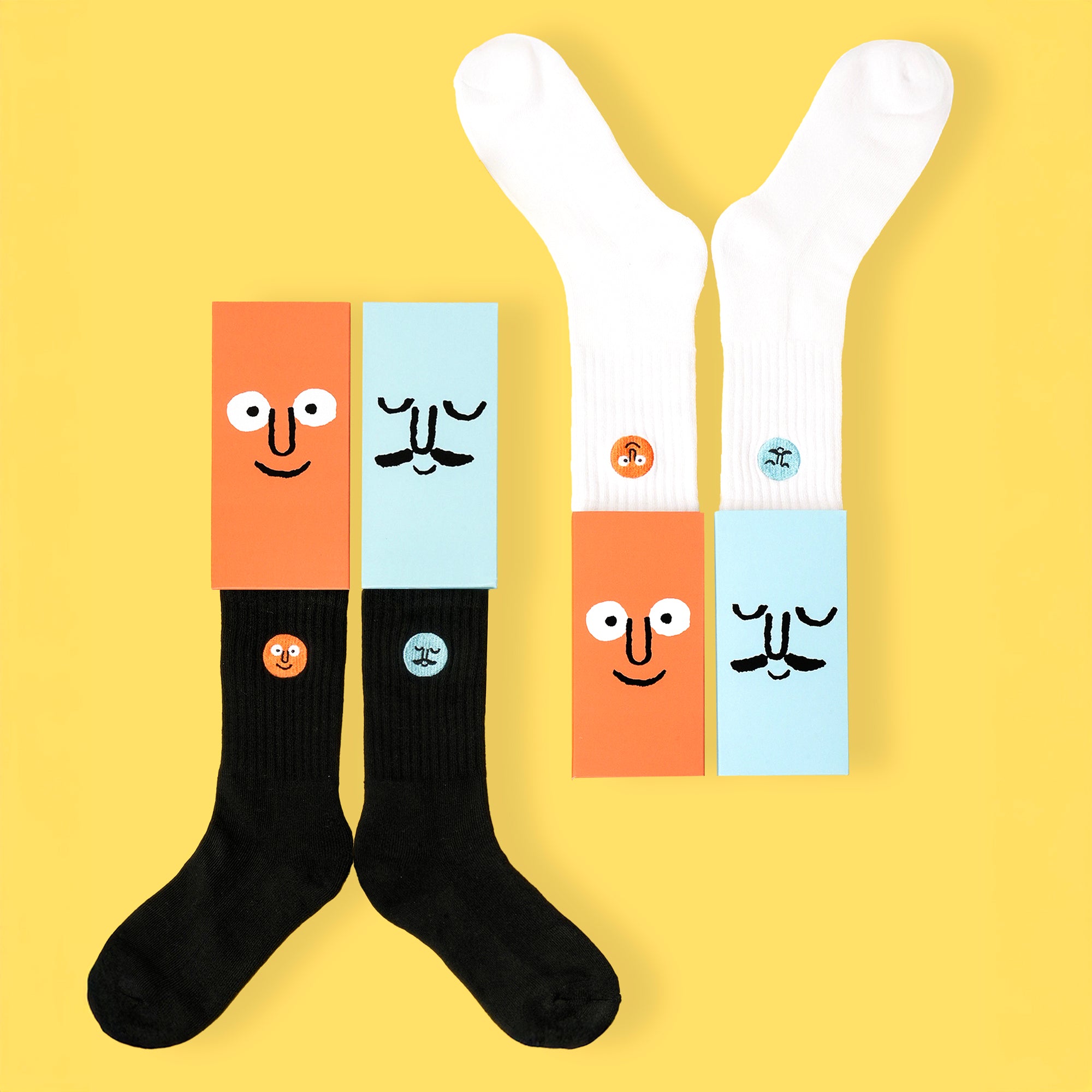 Patched Socks White