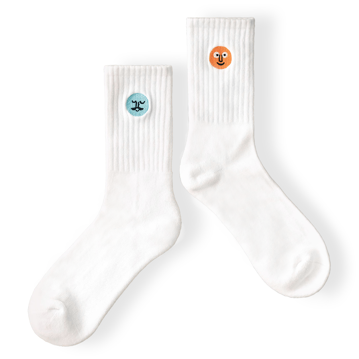 Patched Socks White