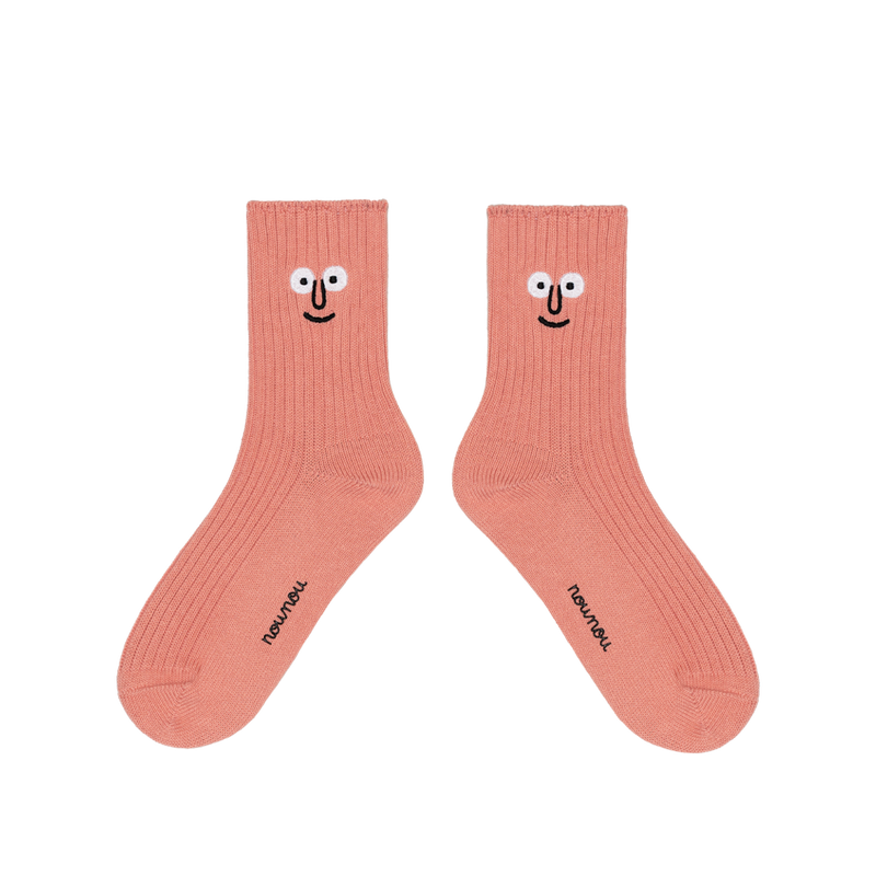 Face Quarter Socks Coral